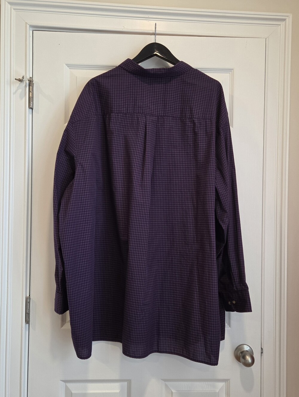 Harbor Bay Men’s Purple Plaid Button-Down Shirt - Picture 9 of 9